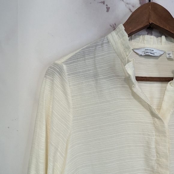 & Other Stories Peasant Top Size 4 Small White Button Popover Blouse 3/4 Sleeve - Picture 2 of 14